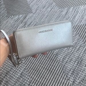 Michael Kors Wristlet Wallet-Silver